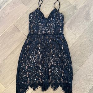 For Love and Lemons Black Mini Lace Dress XS